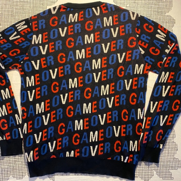 max - Men’s Sweater L – Bold “Game Over” Graphic - 100% Cotton - Knit - Picture 3 of 8
